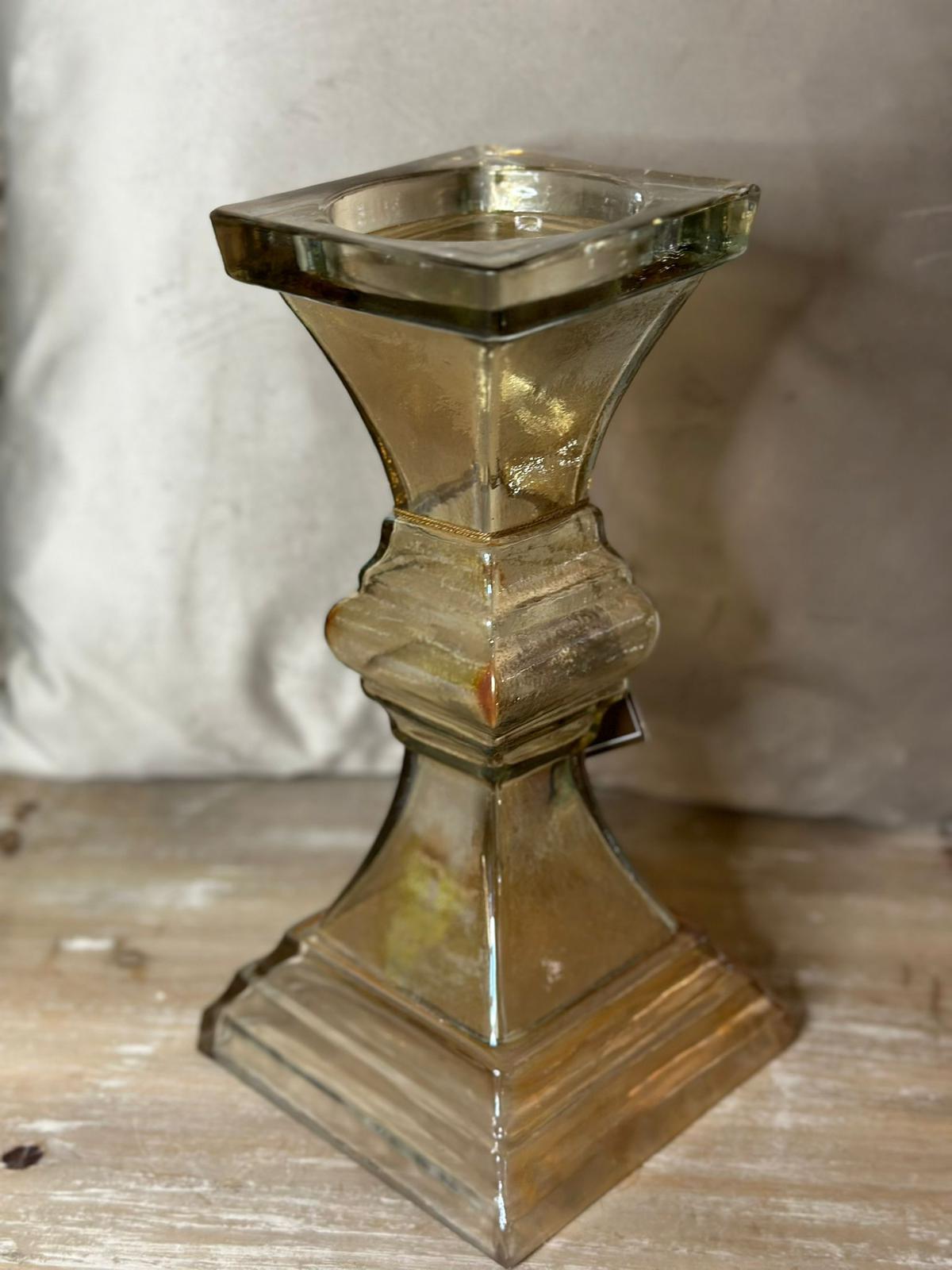 Candelabro in vetro ambra