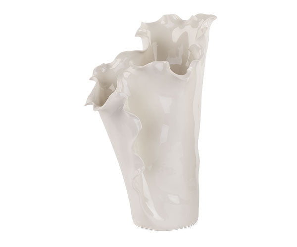 Vaso con rouches bianco| Tono su tono