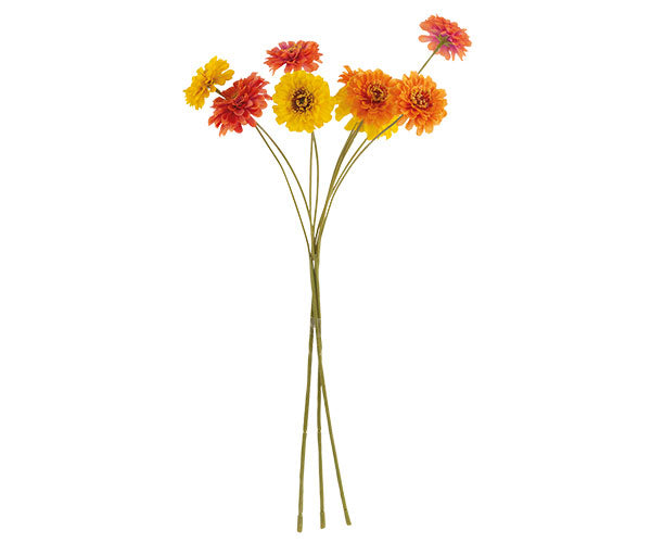 Mazzo 9 fiori zinnia artificiali |Tono su tono