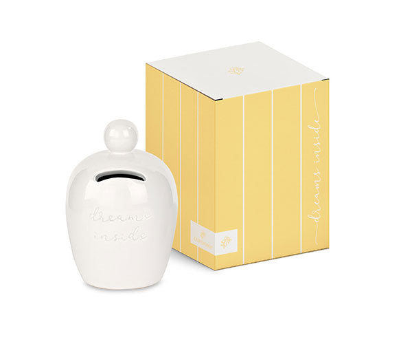 SALVADANAIO BIANCO CON SCATOLA