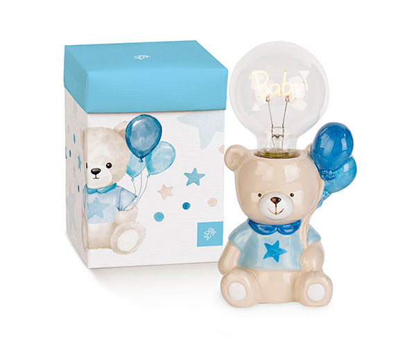 Lampada orsetto con palloncini celesti