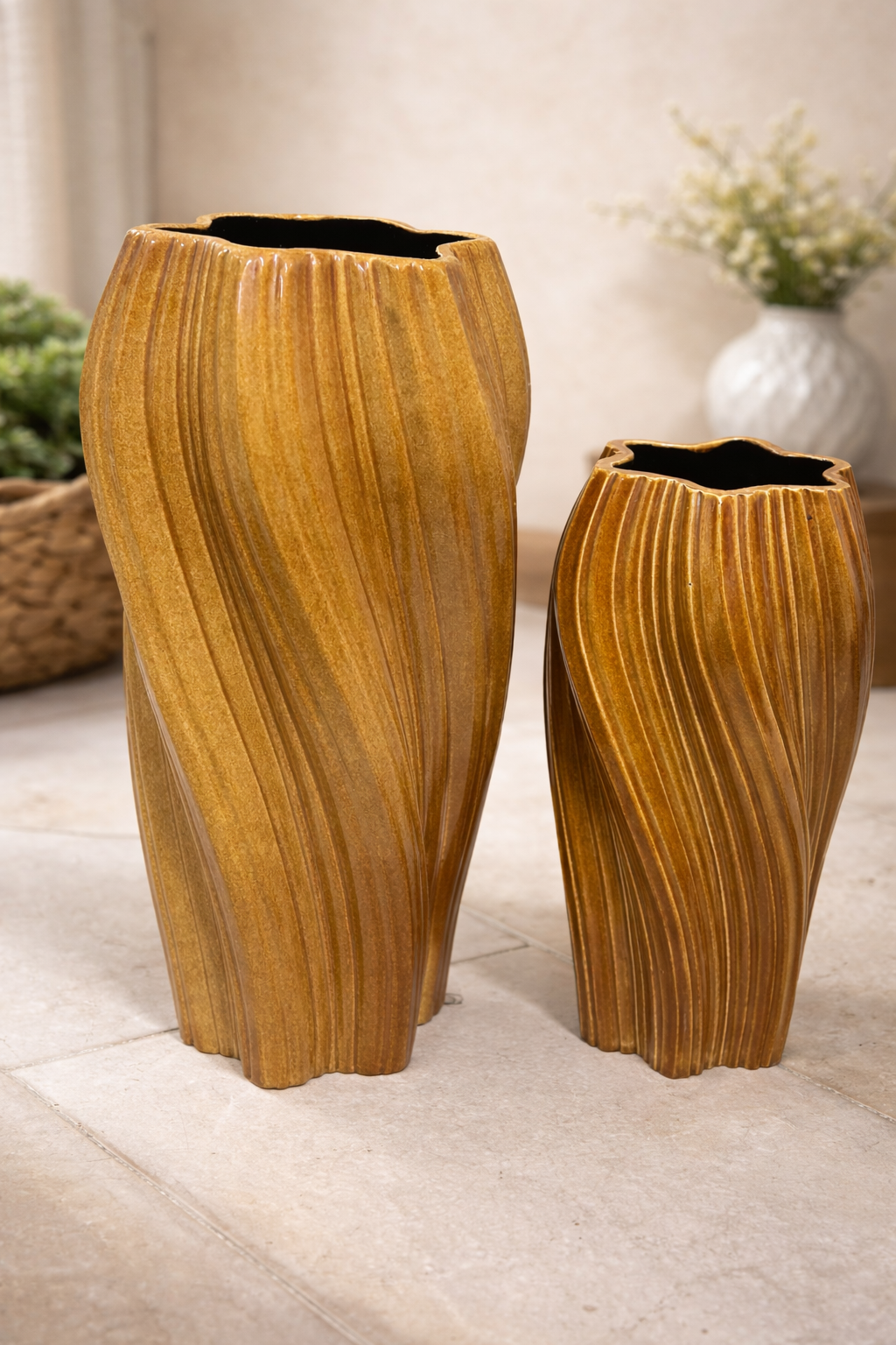 Vaso marrone aranciato