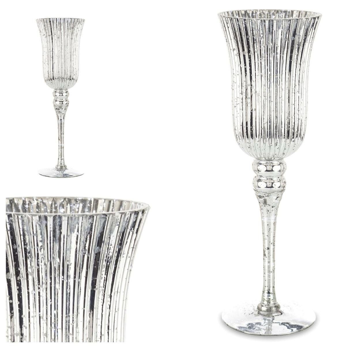 Bicchiere -Candelabro in vetro argento