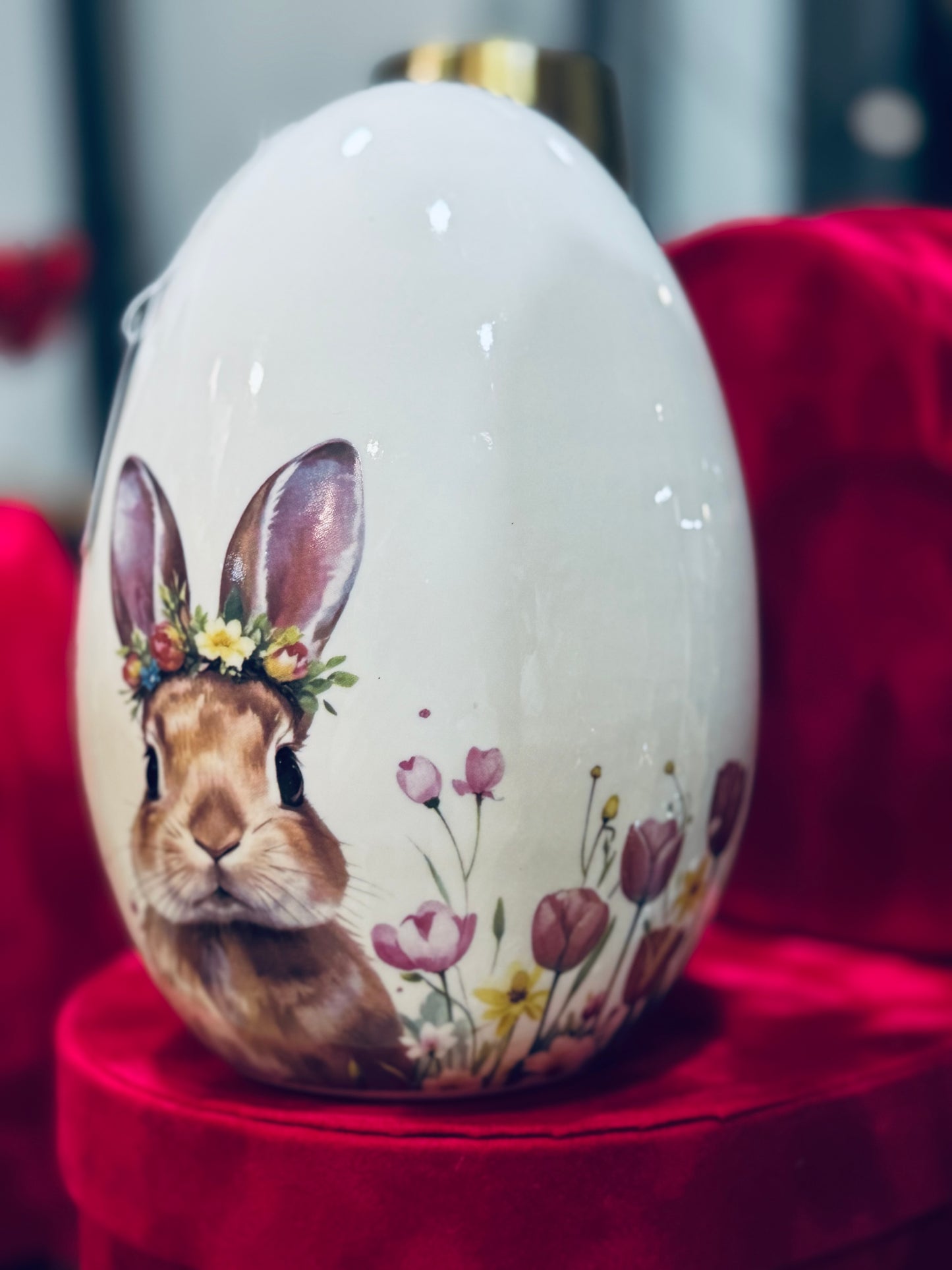 Uovo con coniglietto e fiori|L'Arte di Nacchi