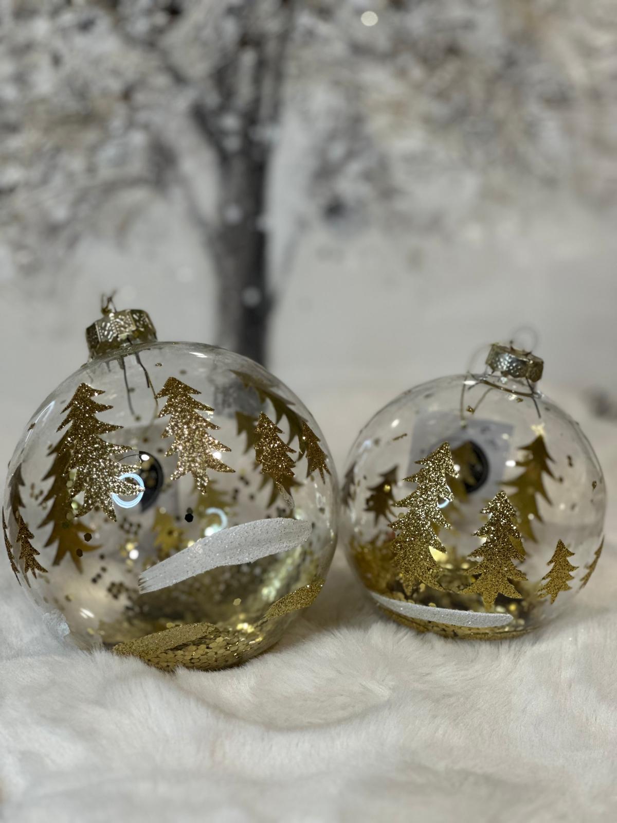 palla trasparente con decoro oro