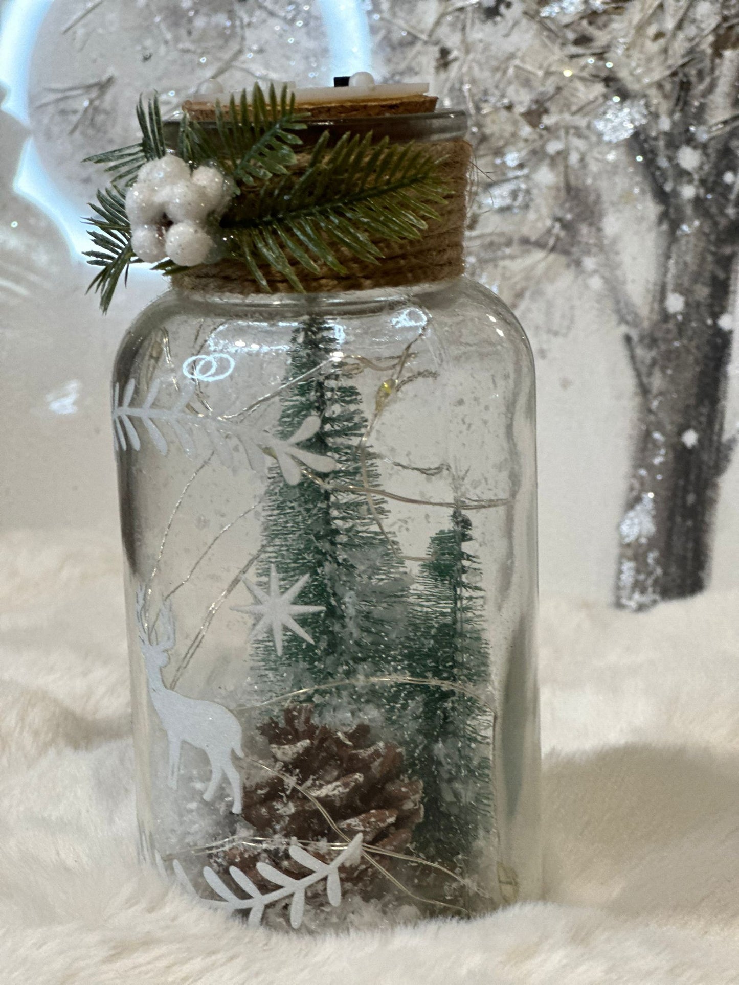 Bottiglia trasparente decorata con led - grande