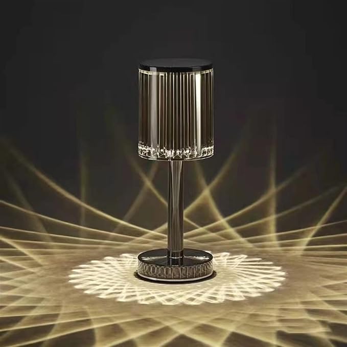 Lampada touch da tavolo diamantata nera|Plathea