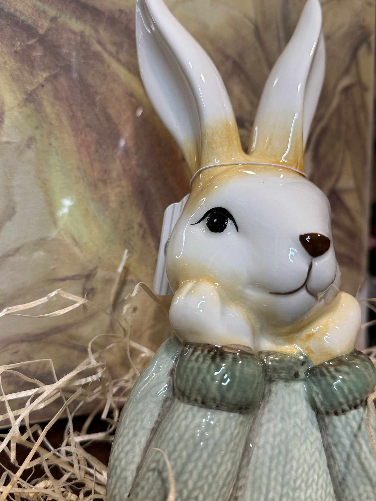 Coniglio con maglioncino verde - decoro