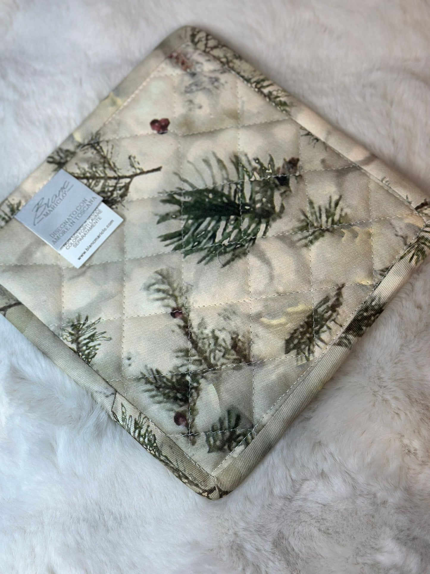 Presina natalizia bianca con Angioletti 20x20cm| Blanc Mariclò