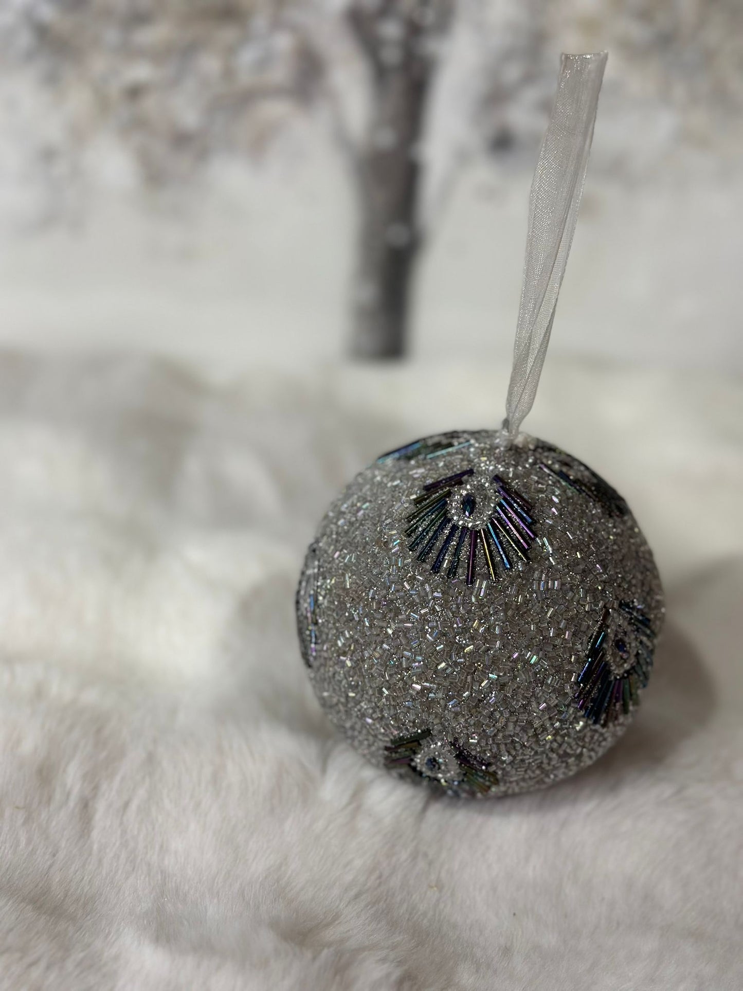 Sfera decorativa di Natale brillantata