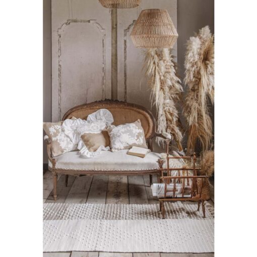 Tappeto marrone e bianco con nappe 55×160 cm| Blanc Mariclò