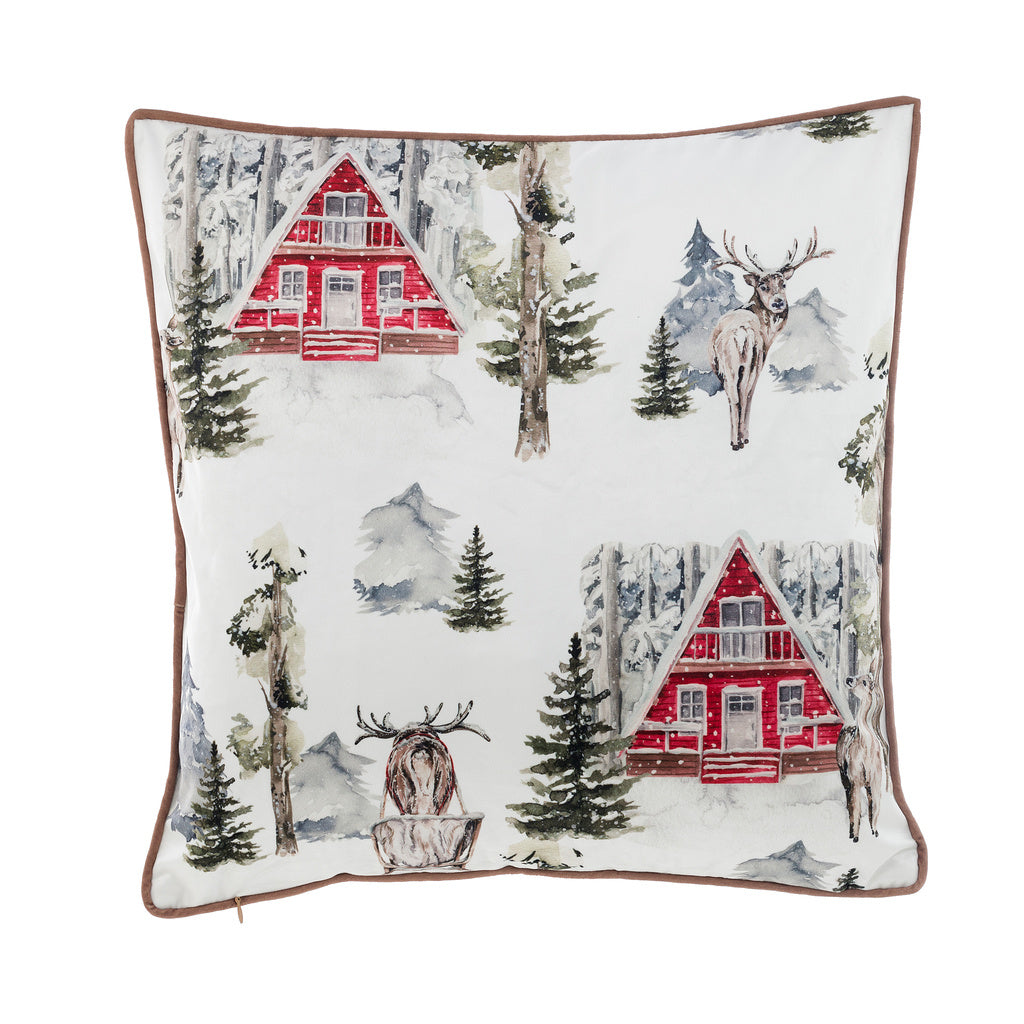 Cuscino velluto bianco NATALIZIO