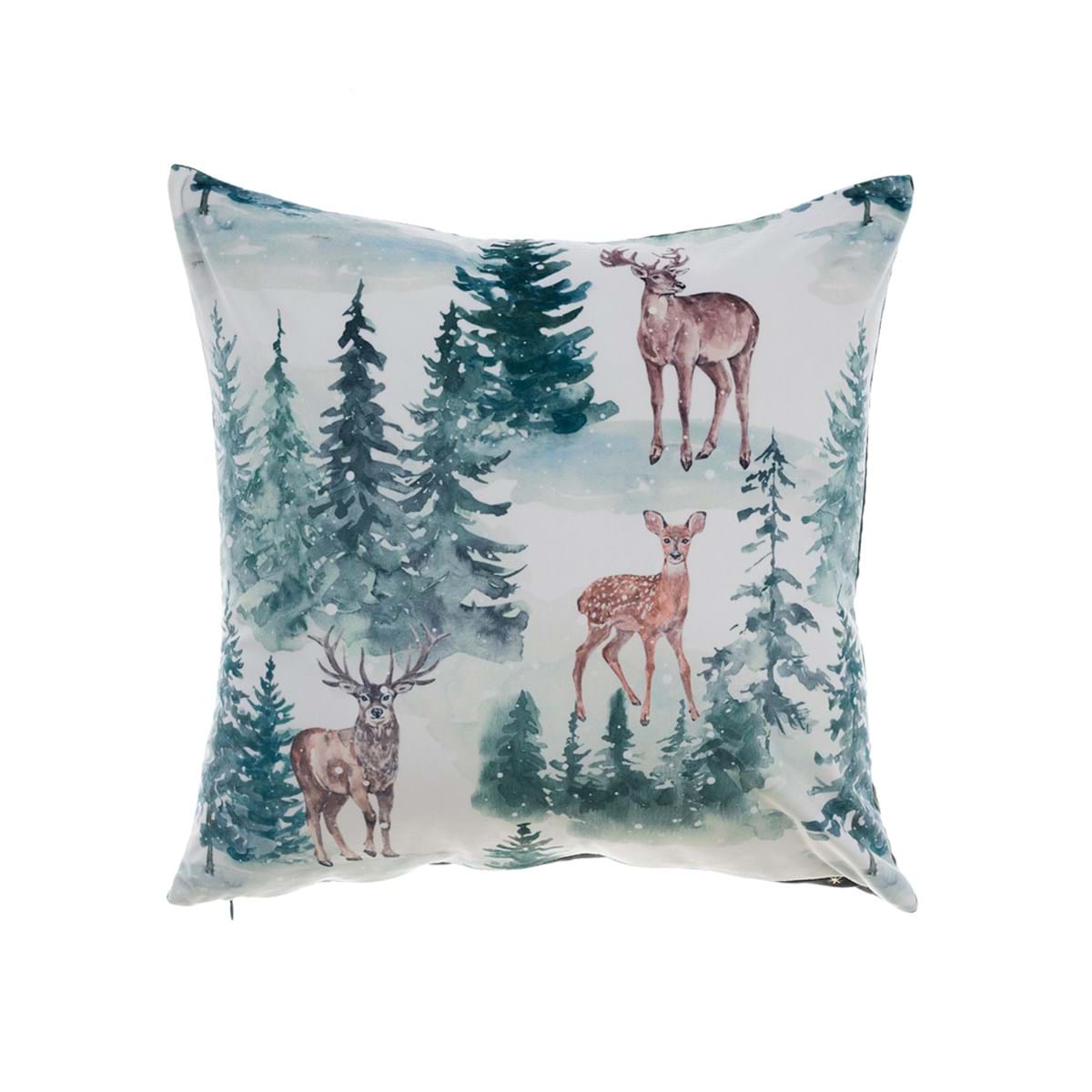 Cuscino bianco con stampa natalizia