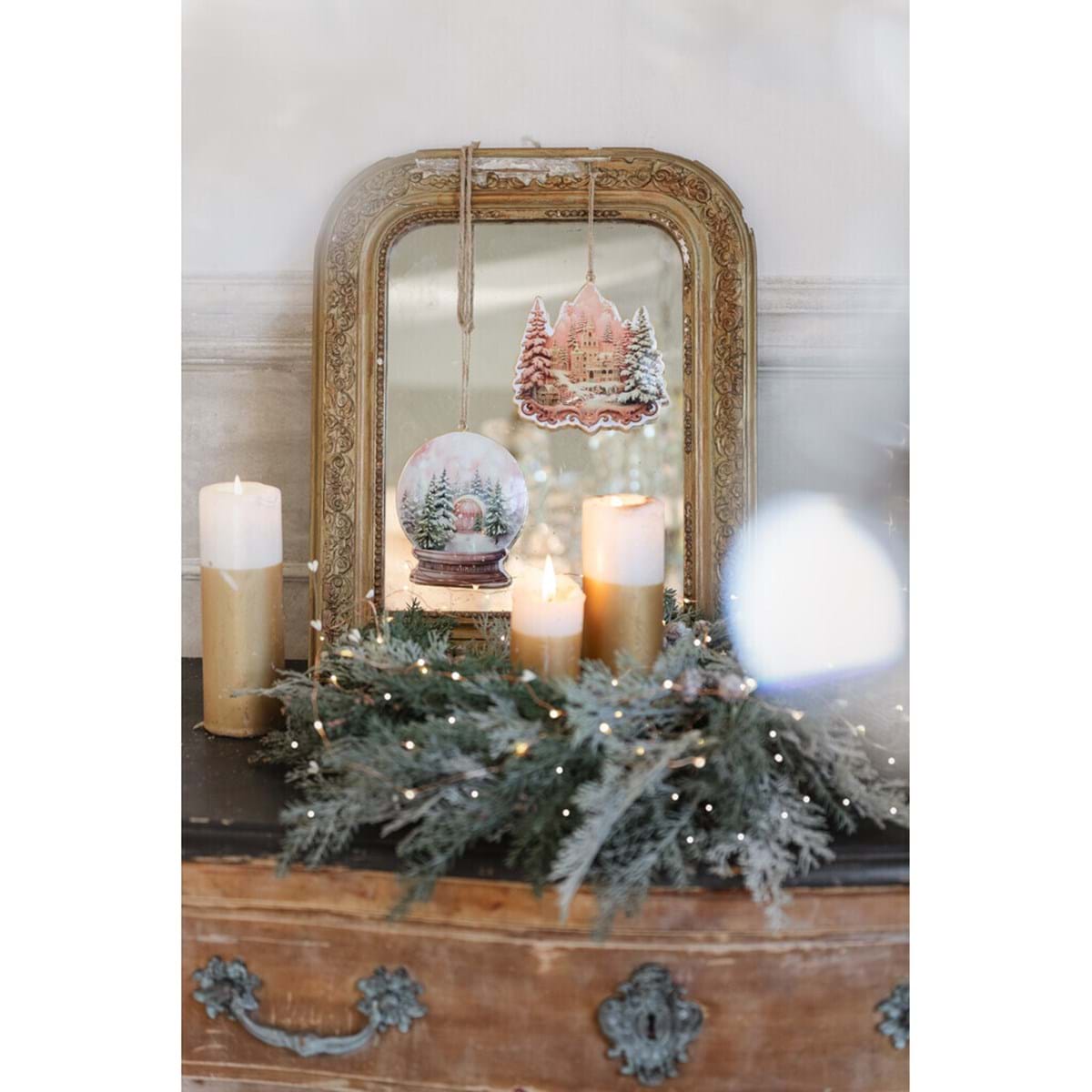 Decoro di Natale in latta rosso 15x16cm | Blanc Mariclò