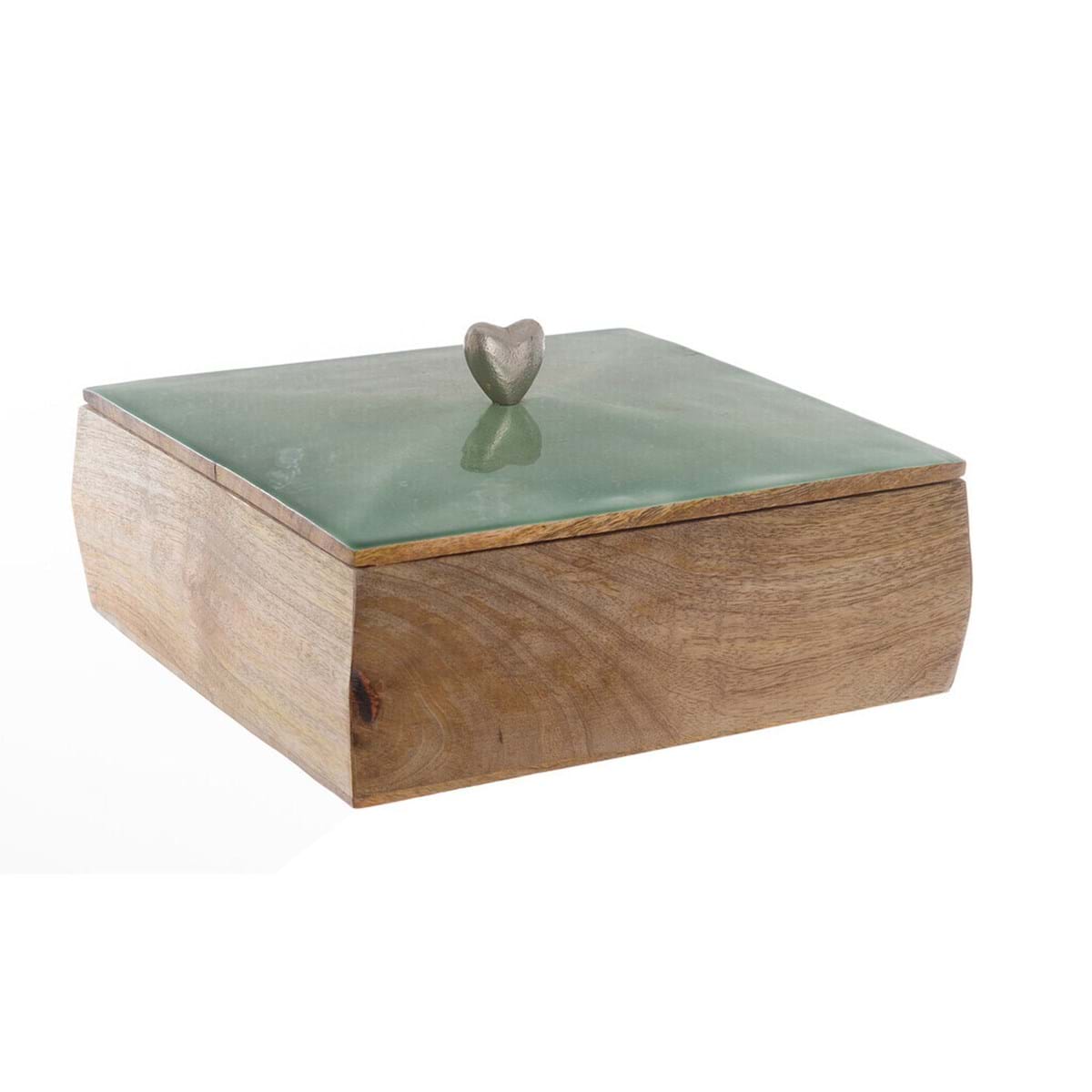 CONTENITORE IN LEGNO CON COPERCHIO VERDE