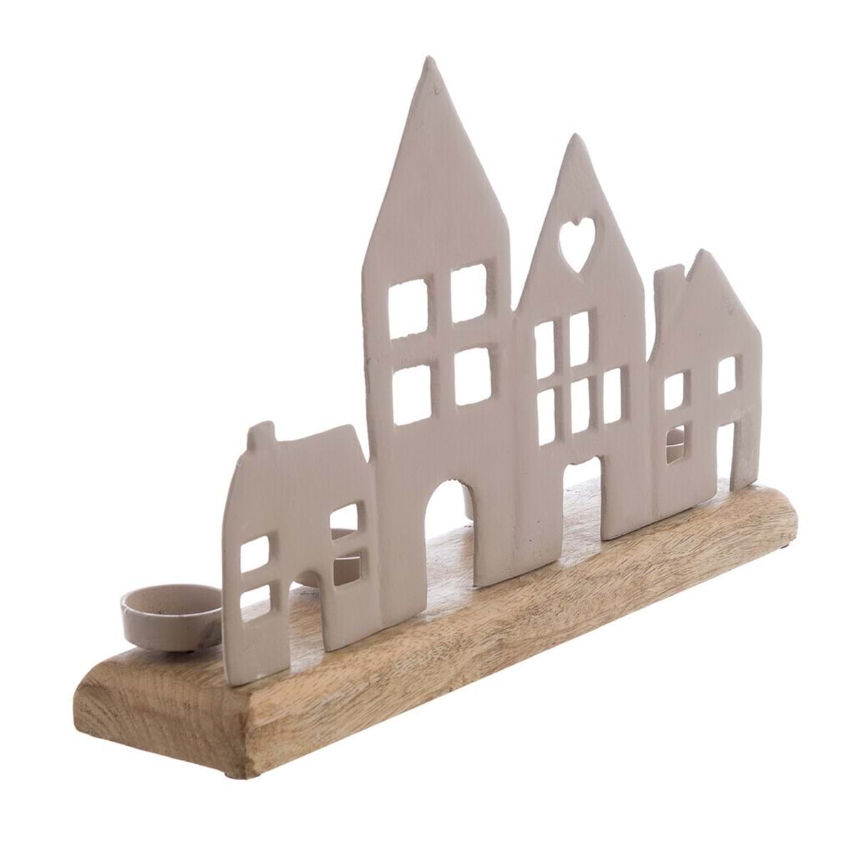 Porta candela a forma di casette