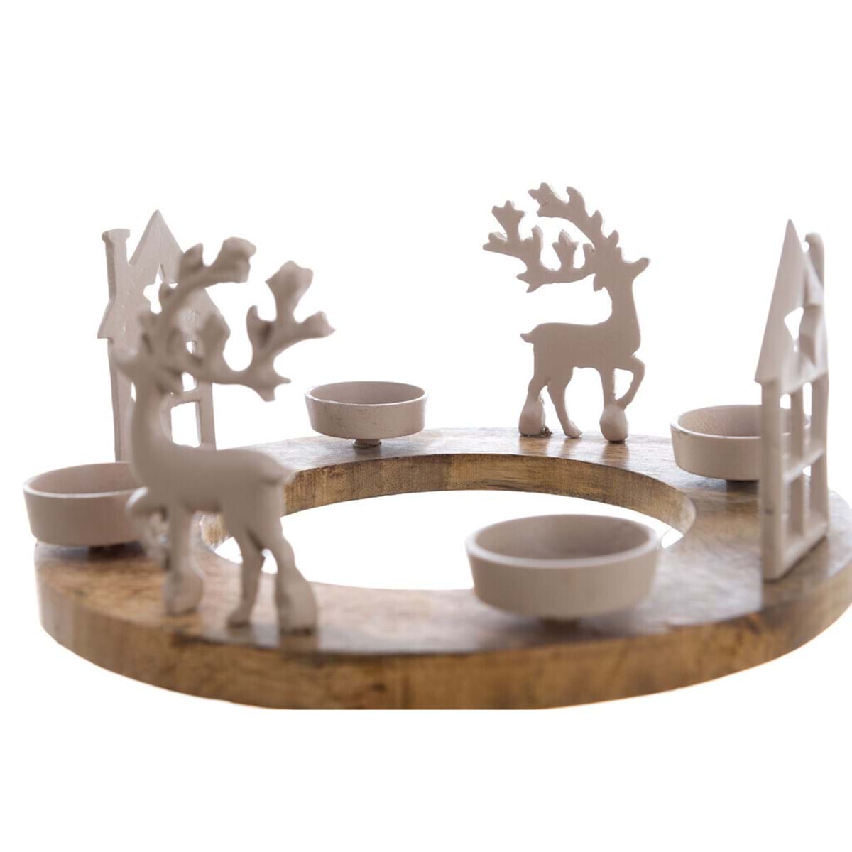 Porta candele con fantasia natalizia