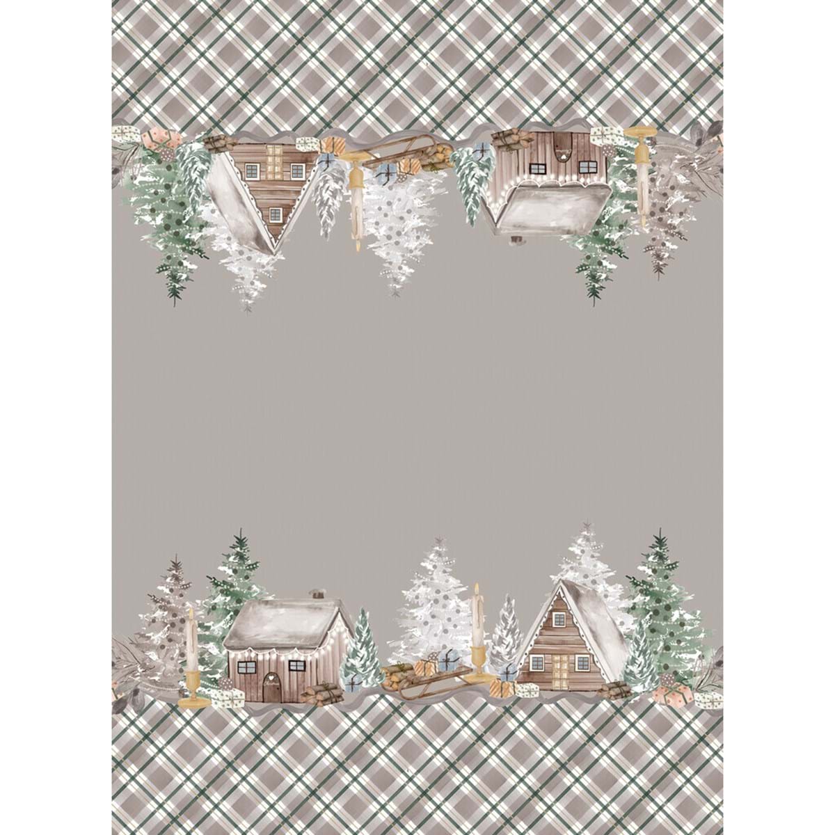 Plaid grigio e bianco natalizio