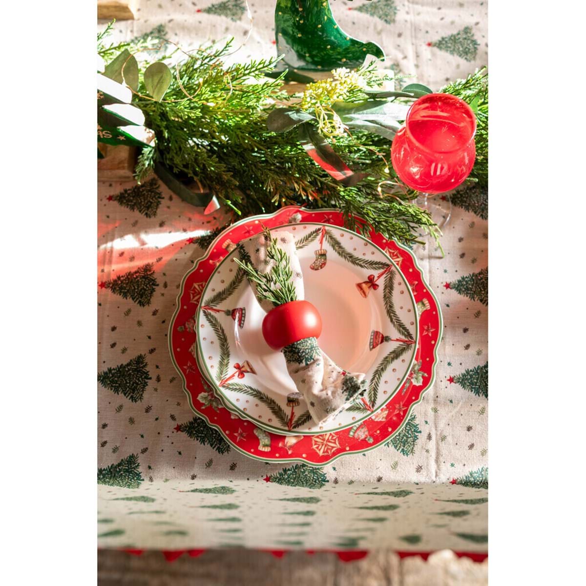 Set 3 piatti natalizi fondo frutta