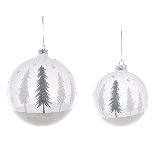Coppia sfere di natale bianche