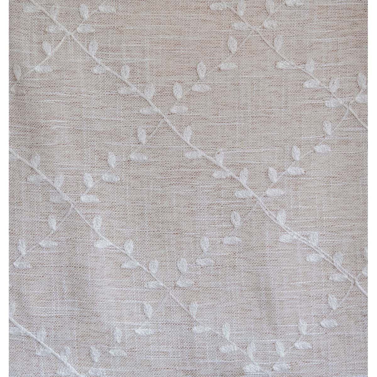 Tenda beige ricamata in lino 140x290h | Blanc Mariclò