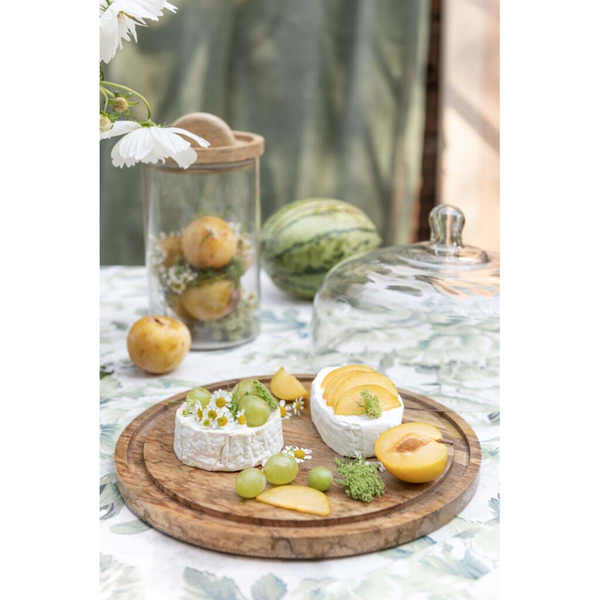 Vassoio con campana in vetro