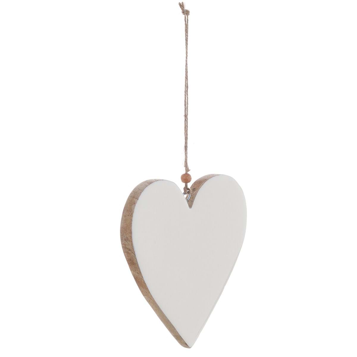 Decoro cuore in legno bianco