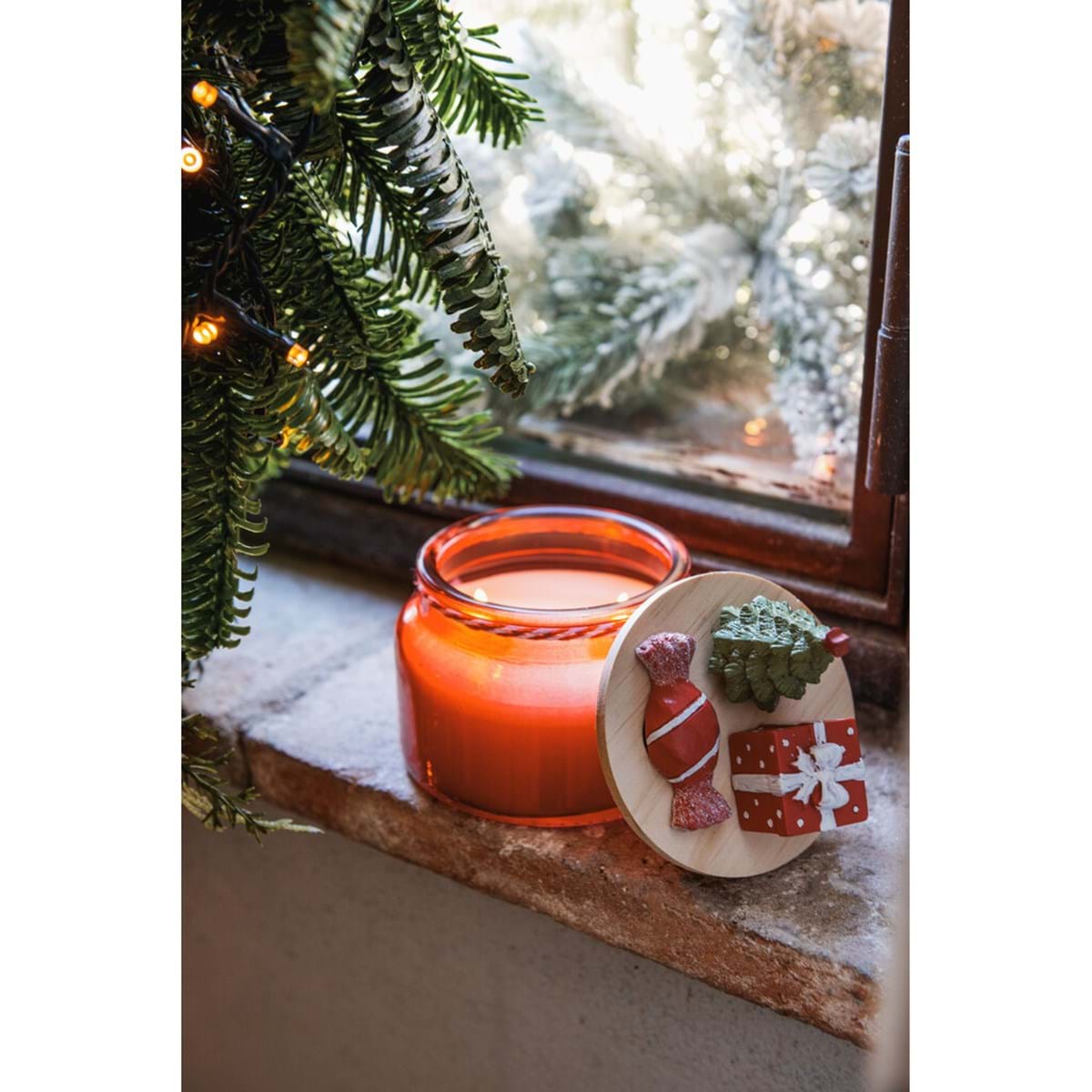 Candela profumata natalizia verde e rossa