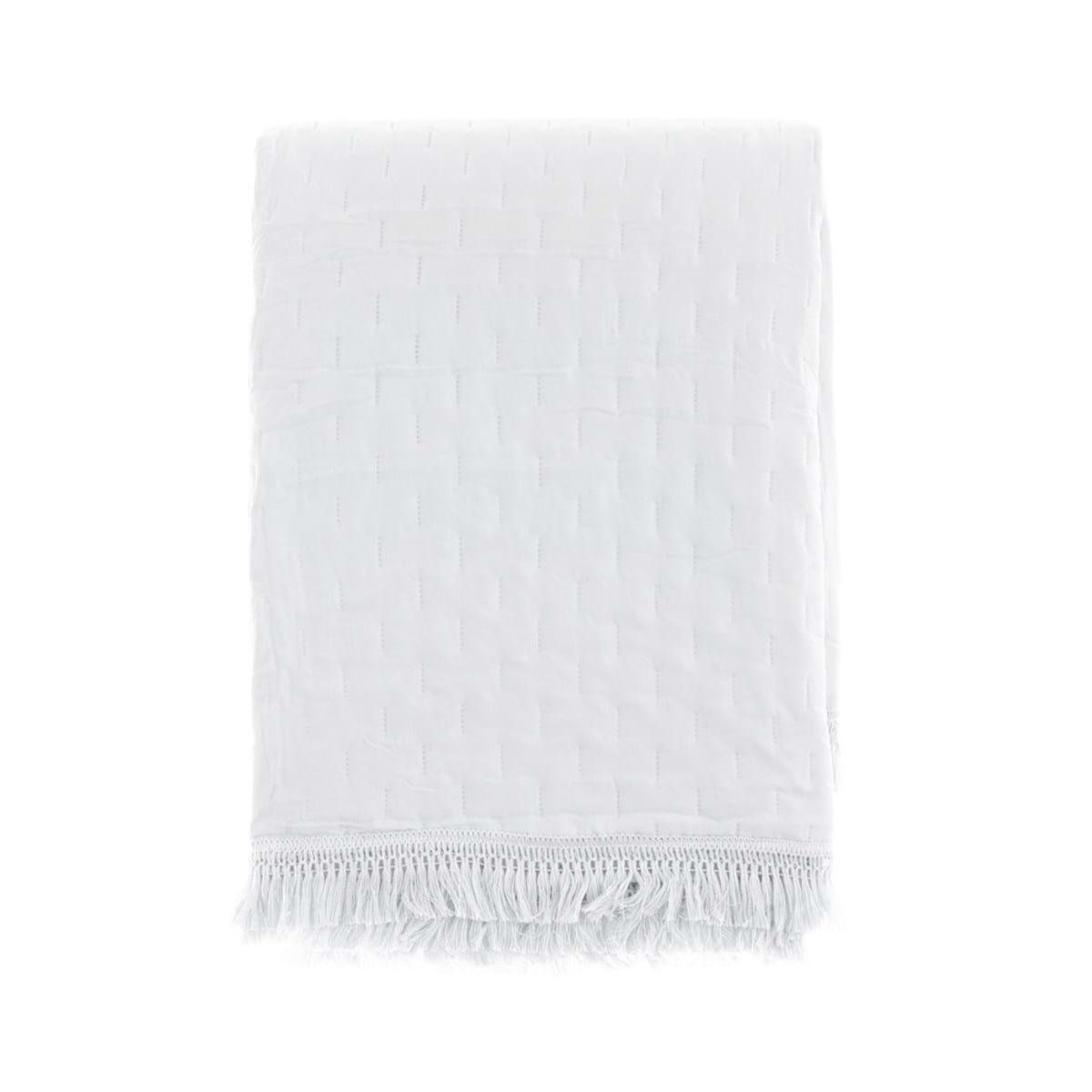 Trapunta bianca con frange 260*260 | Blanc Mariclò