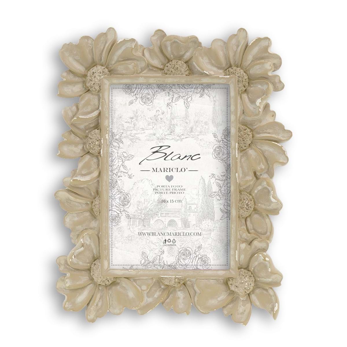 Portafoto cornice con fiori | Blanc Mariclò