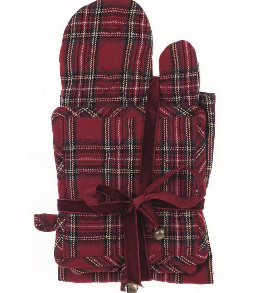 Set guanto, presina e canovaccio natalizi