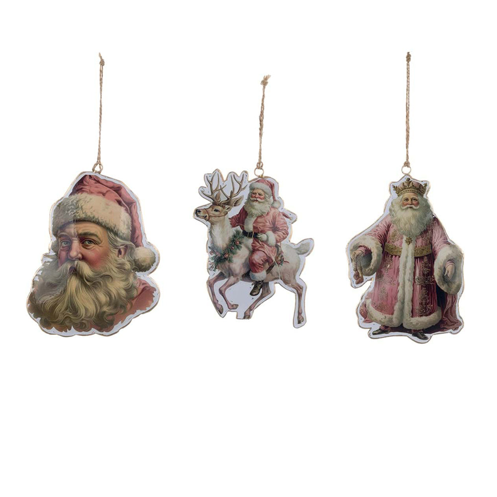 Decoro da appendere Babbo Natale in latta 15x0,80x16cm| Blanc Mariclò