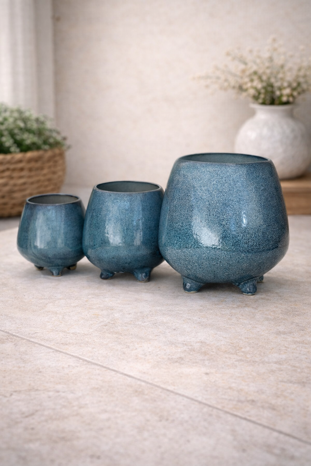 Vaso blu basso | Bruco