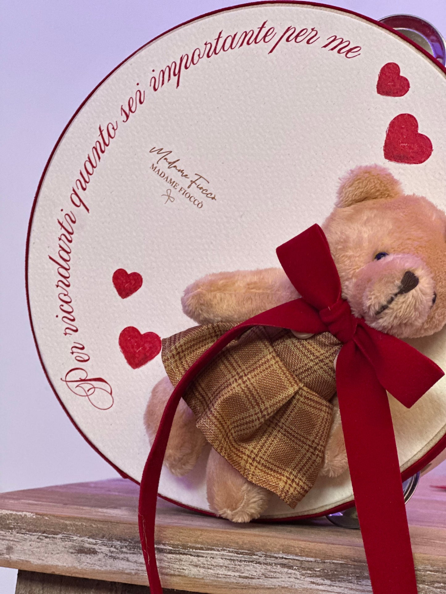 Tamburello Love Teddy 13,5cm| Madame Fioccò