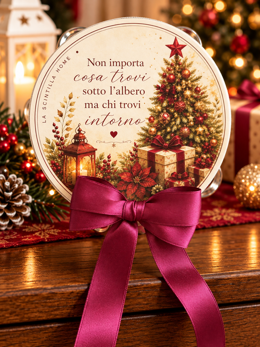 Tamburello decoro Natalizio