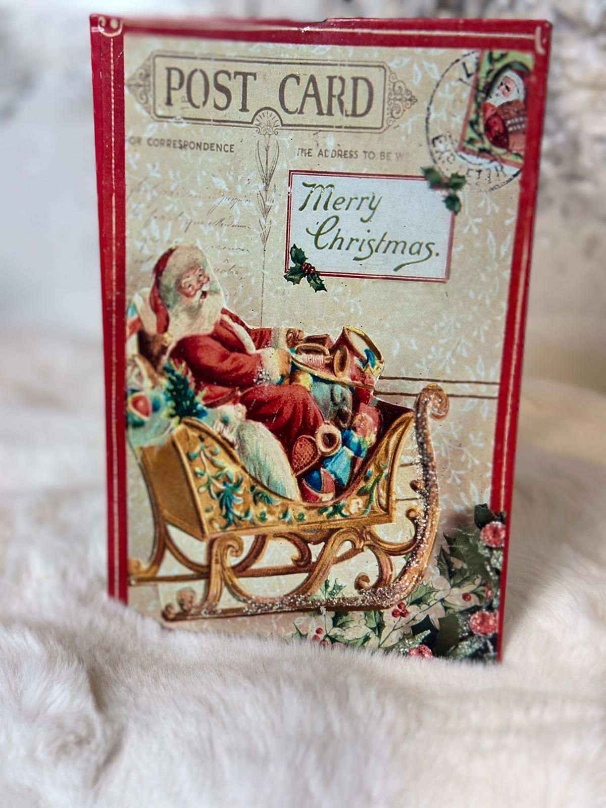 Cartolina decorativa natalizia in latta