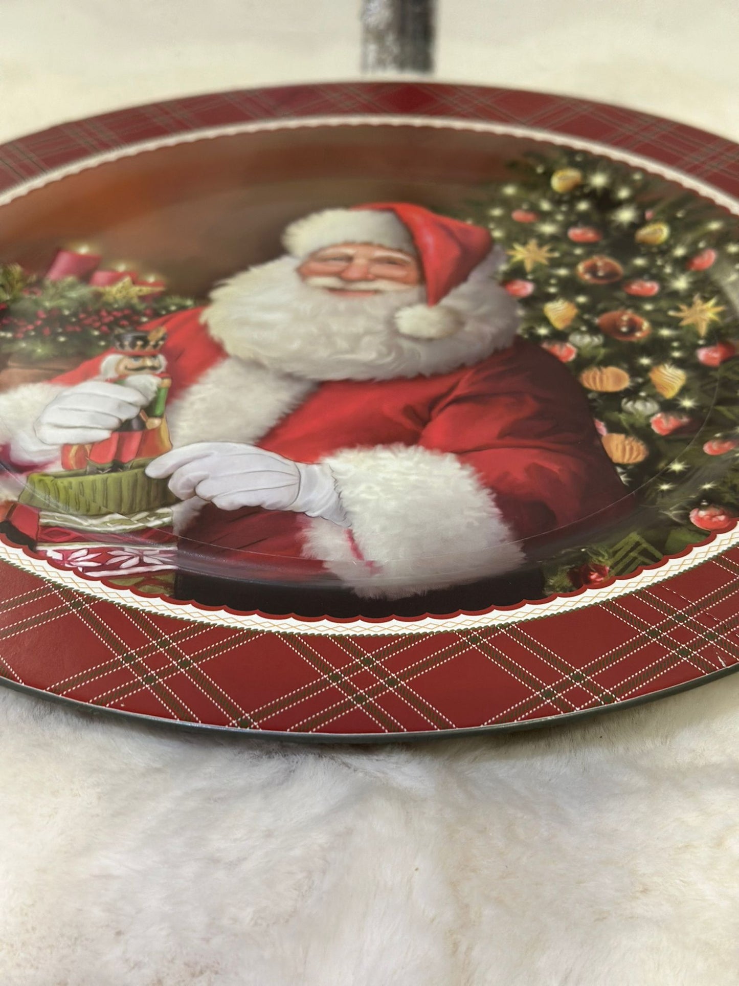 Sottopiatto rosso con Babbo Natale