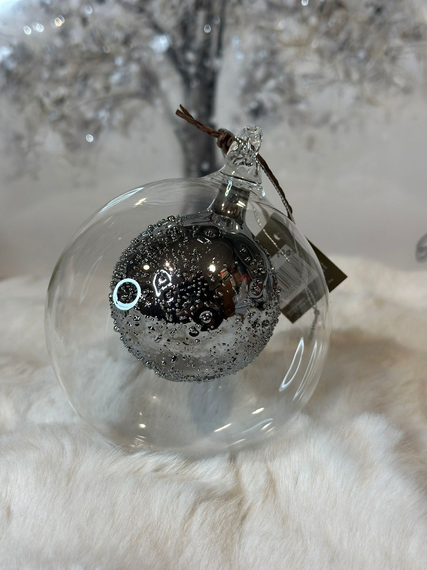 Pallina in vetro argento