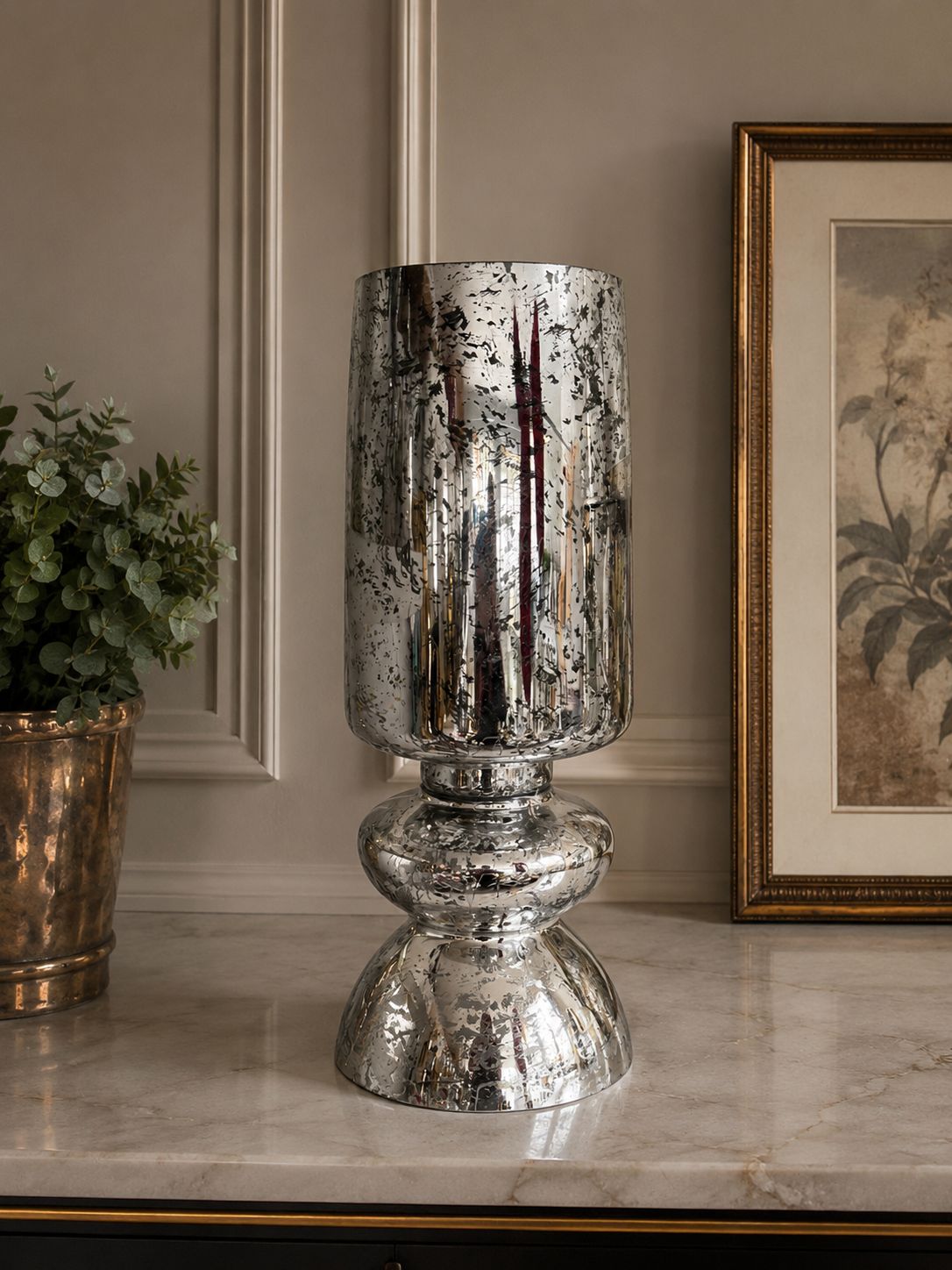 Vaso argento 50 cm | Arte di Nacchi