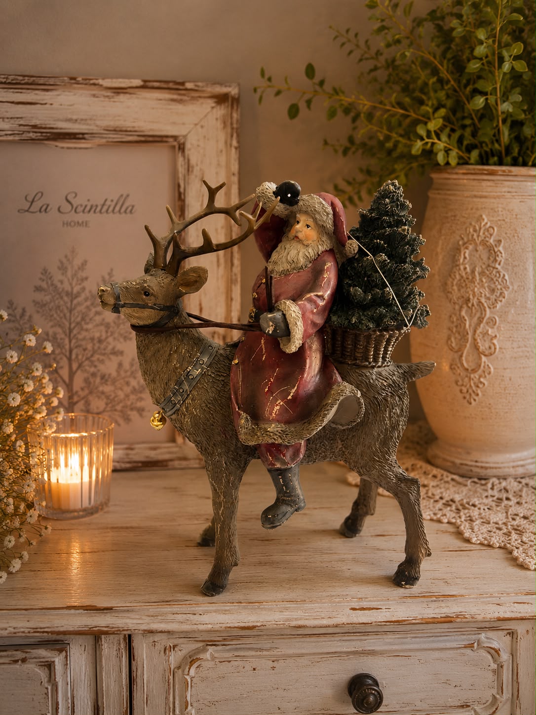 Renna con Babbo Natale | Arte di Nacchi