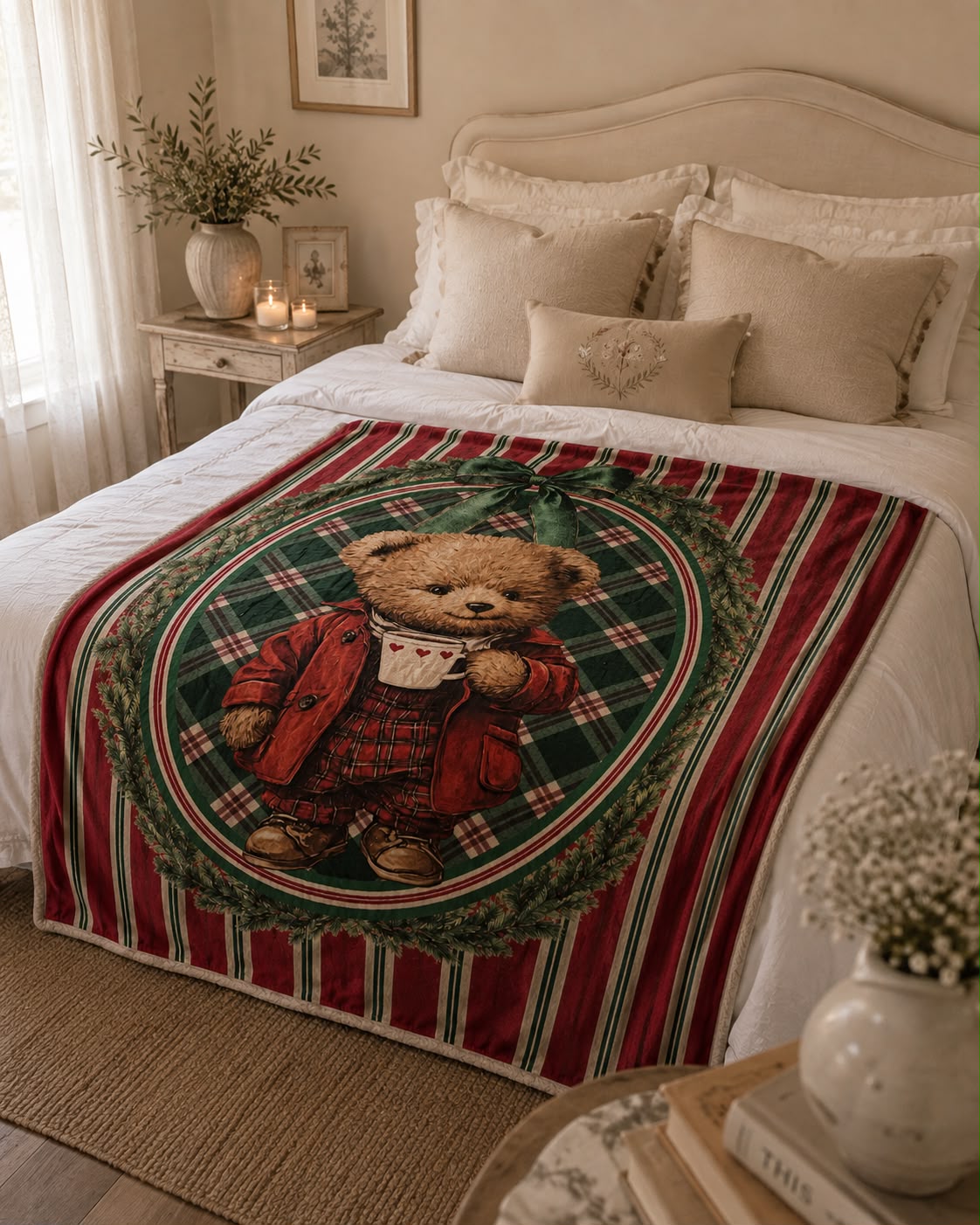 Plaid con orso 160 x 220 | Blanc Mariclò