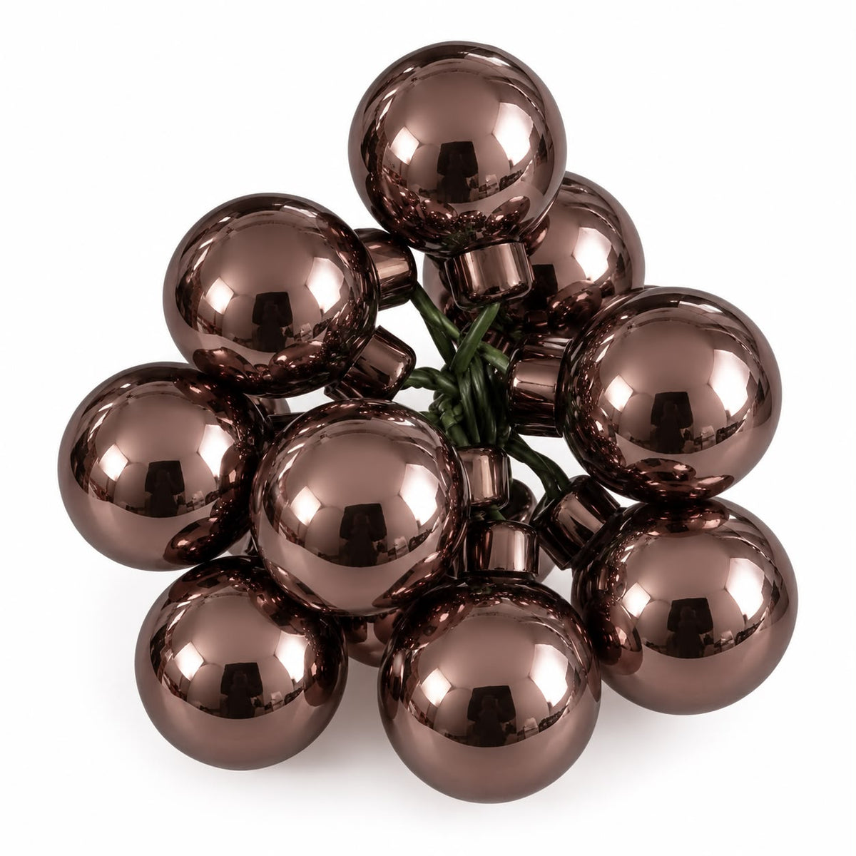 12 sfere decorative natalizie marroni 2cm| Silani