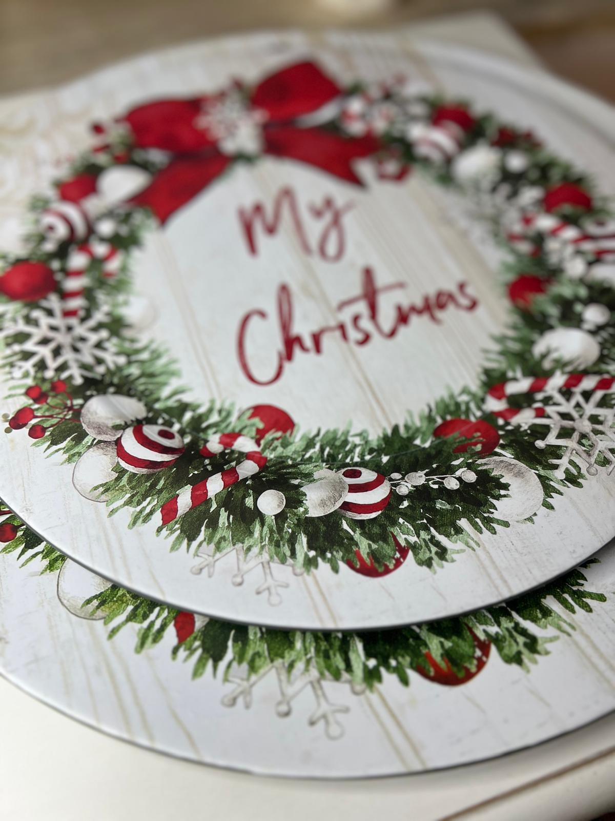 Sottopiatto bianco con ghirlanda