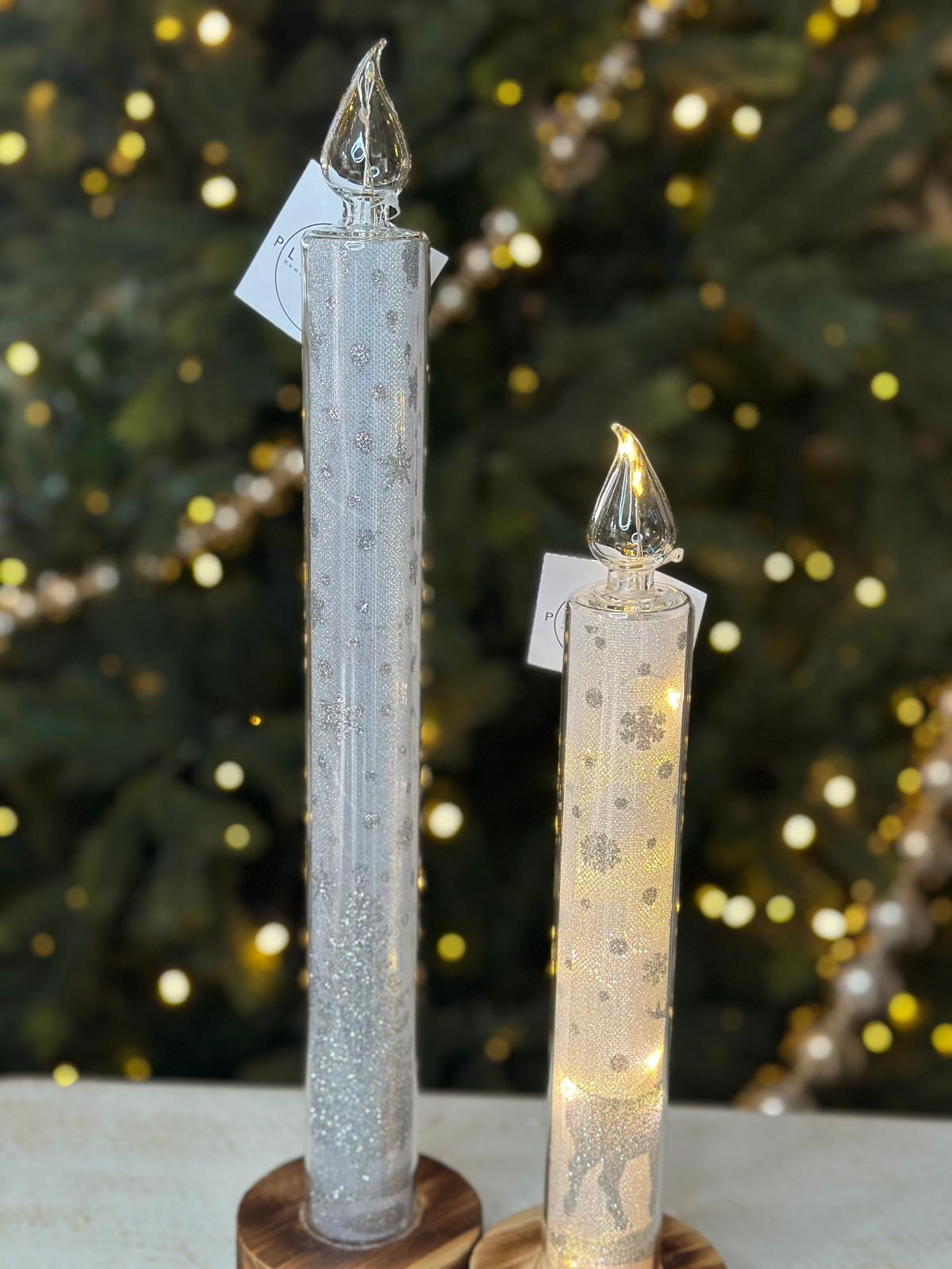 Candela led con base legno