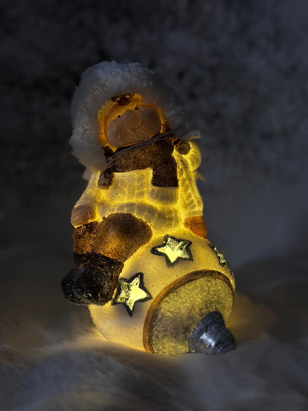 Bambina con sfera led di Natale 12,5x11x19h| Belda