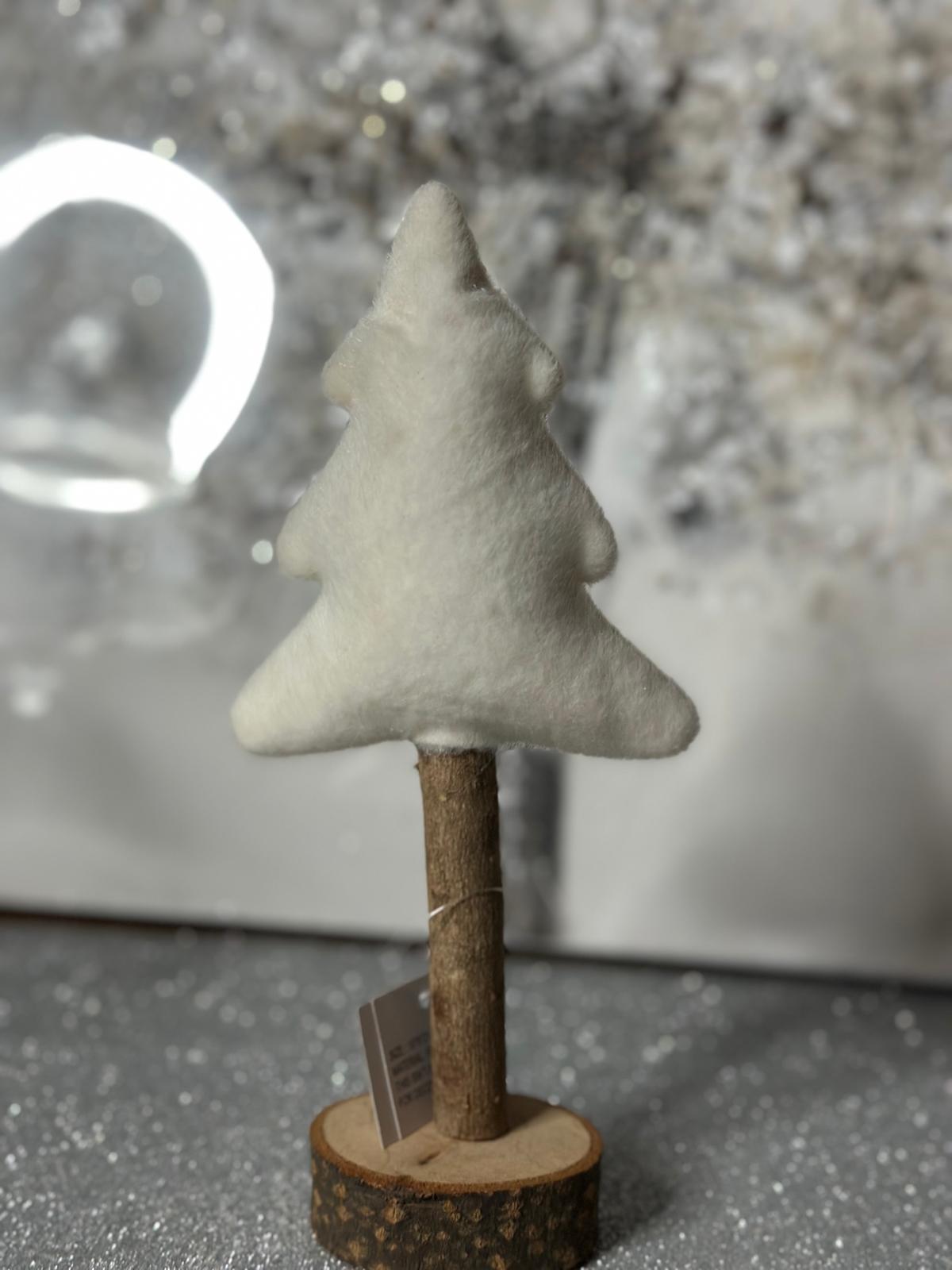 Decoro albero bianco in tessuto e legno 15-11h| Belda