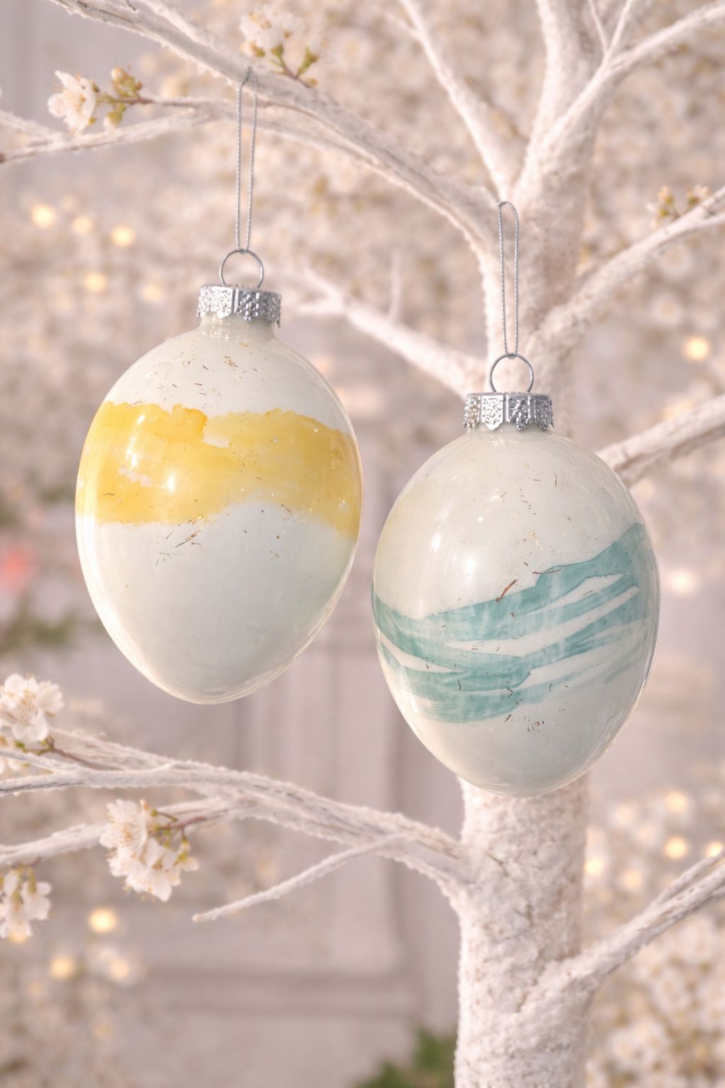 Sfera uovo giallo-celeste Bruco