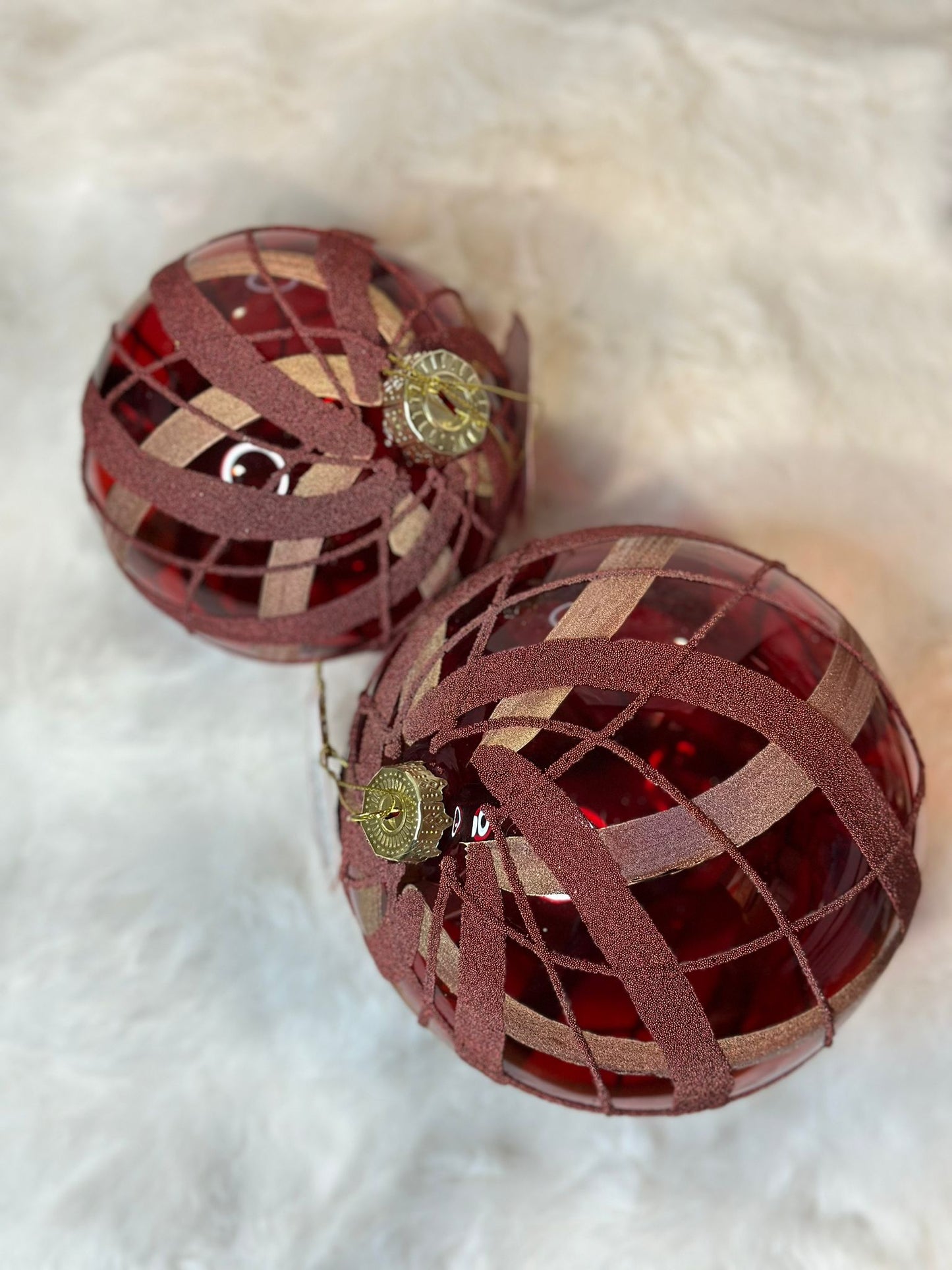 SET 2 Sfere di Natale rosse