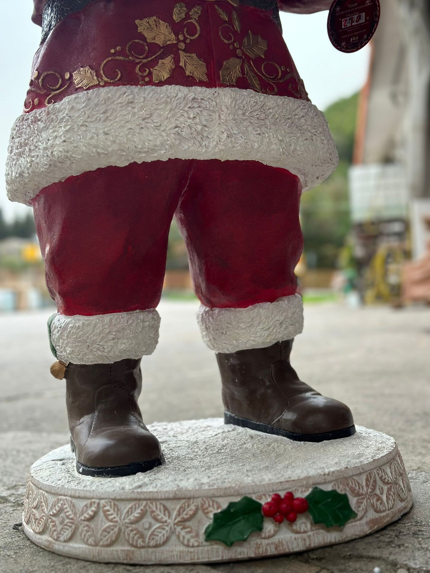 Babbo Natale con vassoio statuina