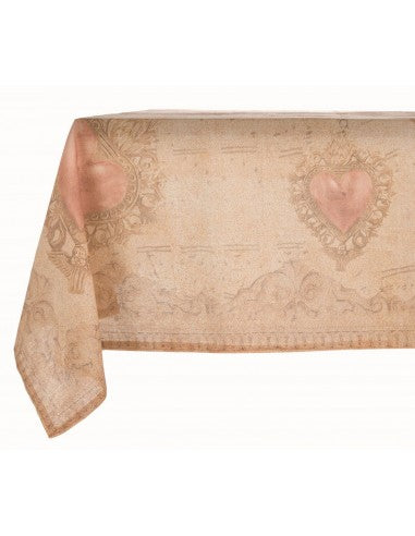 Tovaglia beige con cuore 24 posti
